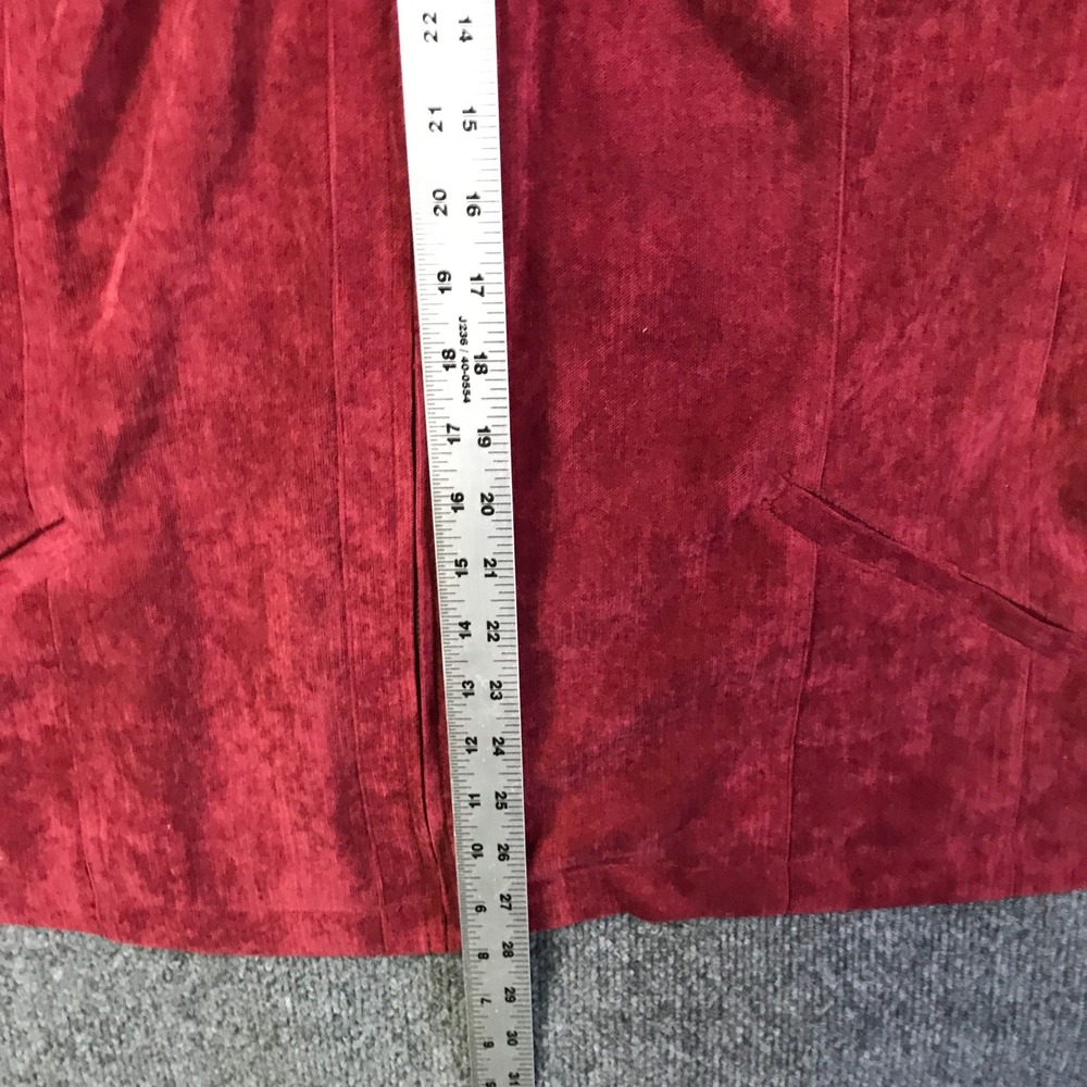 Christopher & Banks Vest Womens 2X Burgundy Red Excellent Faux Suede Zip Front‎ - Picture 4 of 7